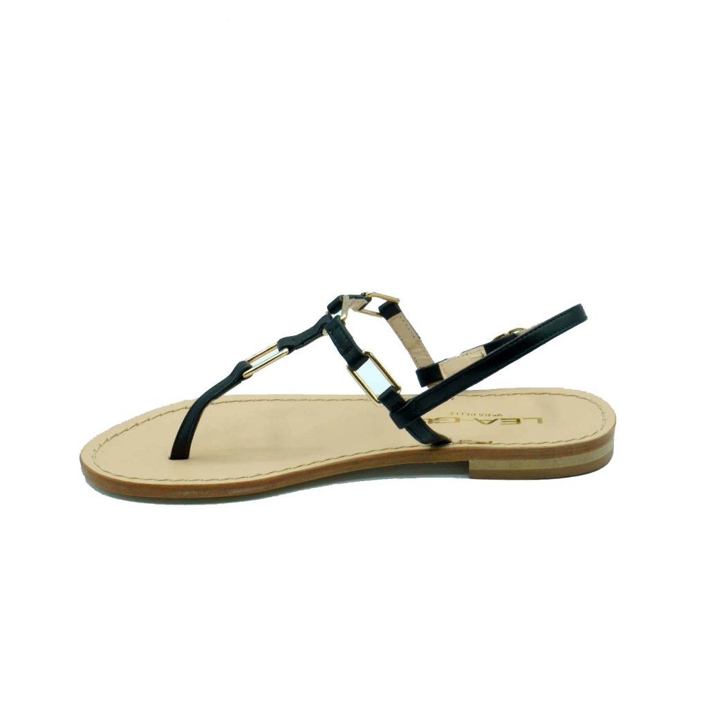 Lea Gu sandalo infradito in nappa, accessori frontali, chiusura posteriore, tacco 10mm Qualità