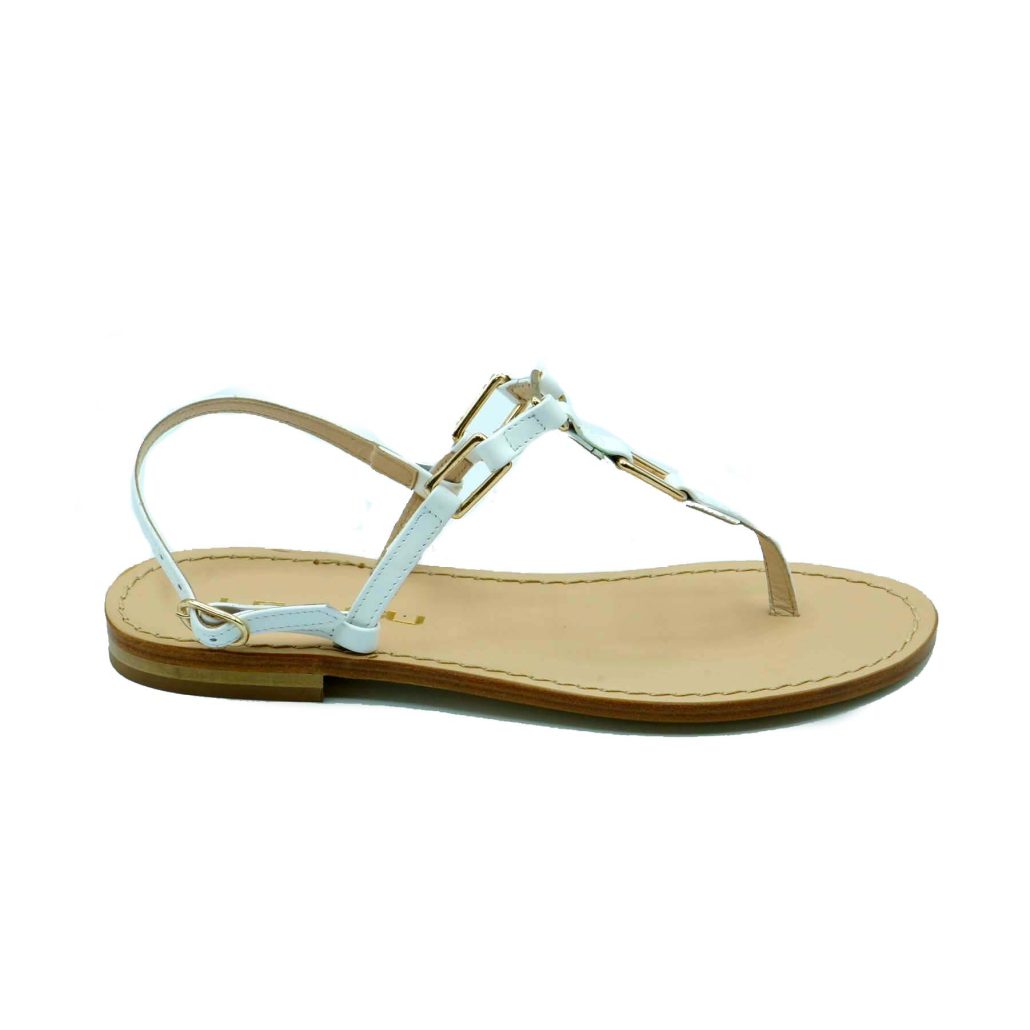 Lea Gu sandalo infradito in nappa, accessori frontali, chiusura posteriore, tacco 10mm Qualità