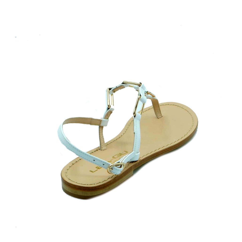 Lea Gu sandalo infradito in nappa, accessori frontali, chiusura posteriore, tacco 10mm Qualità
