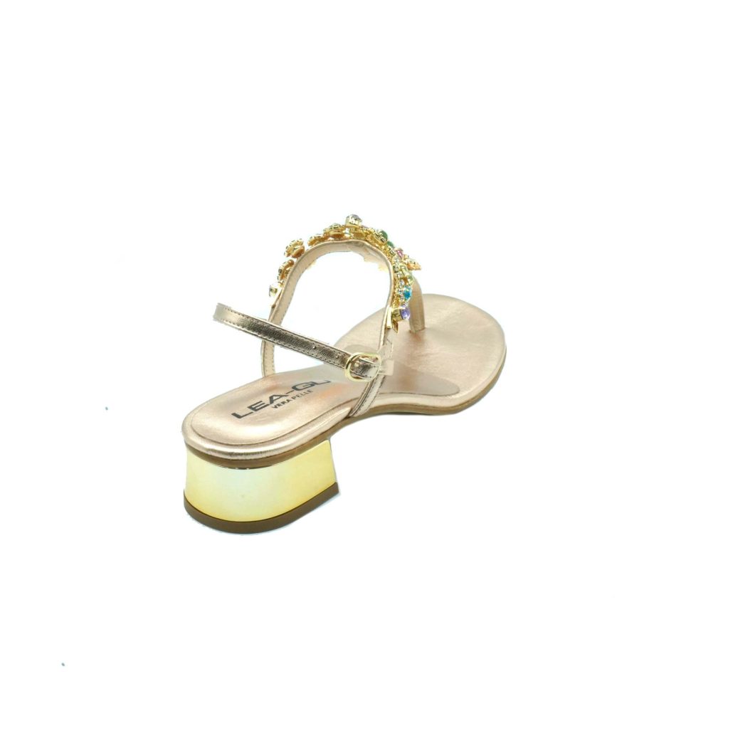 Lea Gu sandalo infradito in nappa, accessorio con swarovski frontale, chiusura posteriore, tacco 30mm Vendita