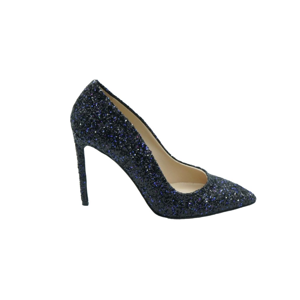 Lea Gu scarpa con tacco in nappa glitter, tacco 100mm Pezzi Unici