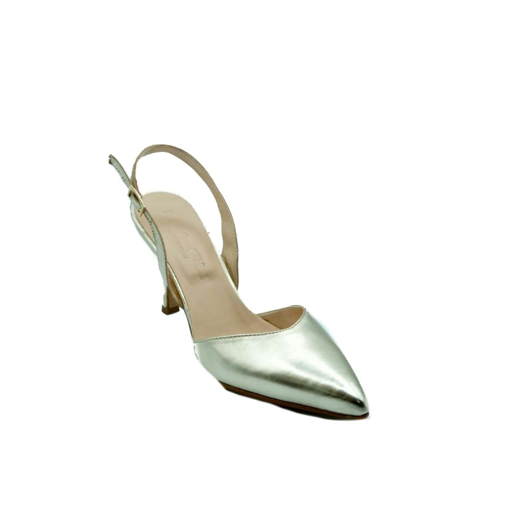 Lea Gu scarpa con tacco in nappa laminata, chiusura posteriore, tacco 65mm Qualità Garantita