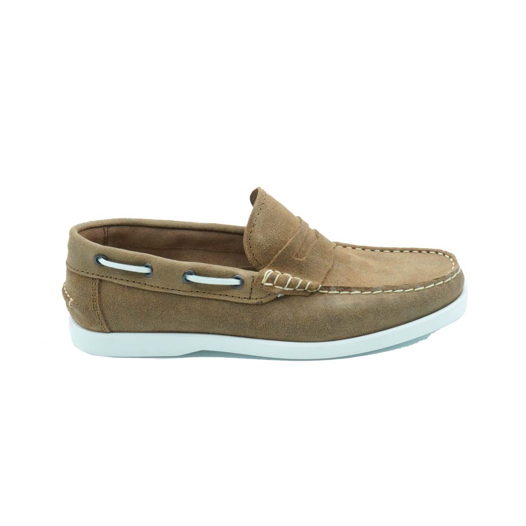 Lea Gu scarpa da barca in nappa, bocca di leone frontale, fondo gomma 15mm Presa