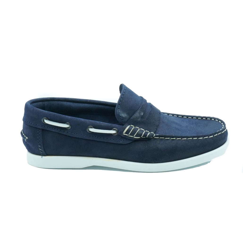 Lea Gu scarpa da barca in nappa, bocca di leone frontale, fondo gomma 15mm Presa