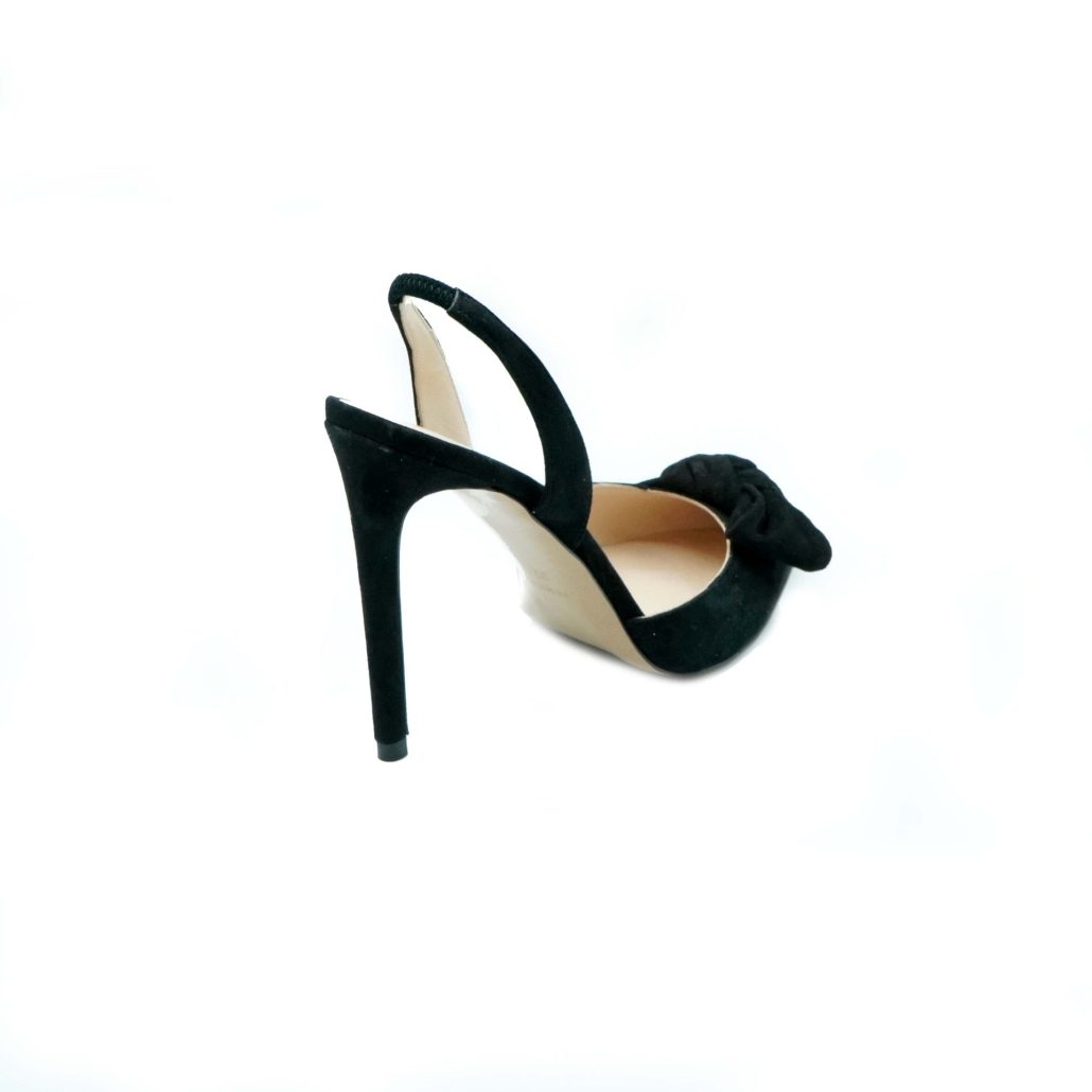 Lea Gu slingback in camoscio, fiocco frontale, tacco 100mm Saldi