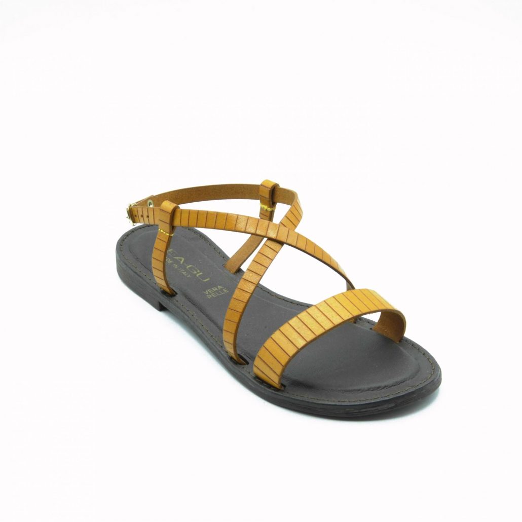 Lea Gu sandalo in nappa, fascia frontale, tacco 15 mm Vendita Economica