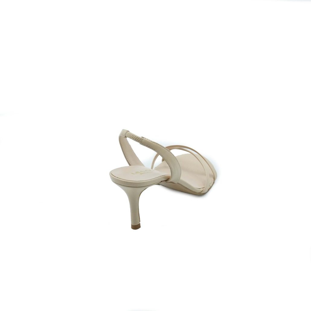 Lea Gu sandalo in nappa, incrocio frontale, cinturino posteriore, tacco 60mm Nuova