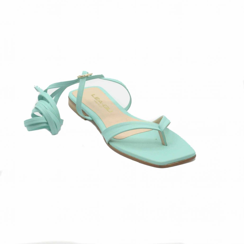 Lea Gu sandalo in nappa, infradito , allacciatura in caviglia, tacco 15 mm Moda