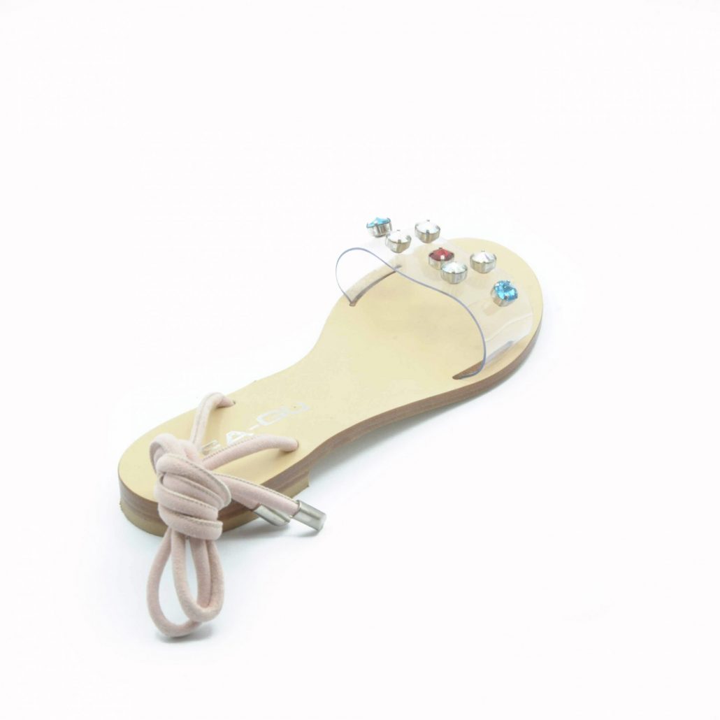 Lea Gu sandalo in plexy multicolor, allacciatura alla caviglia Italia