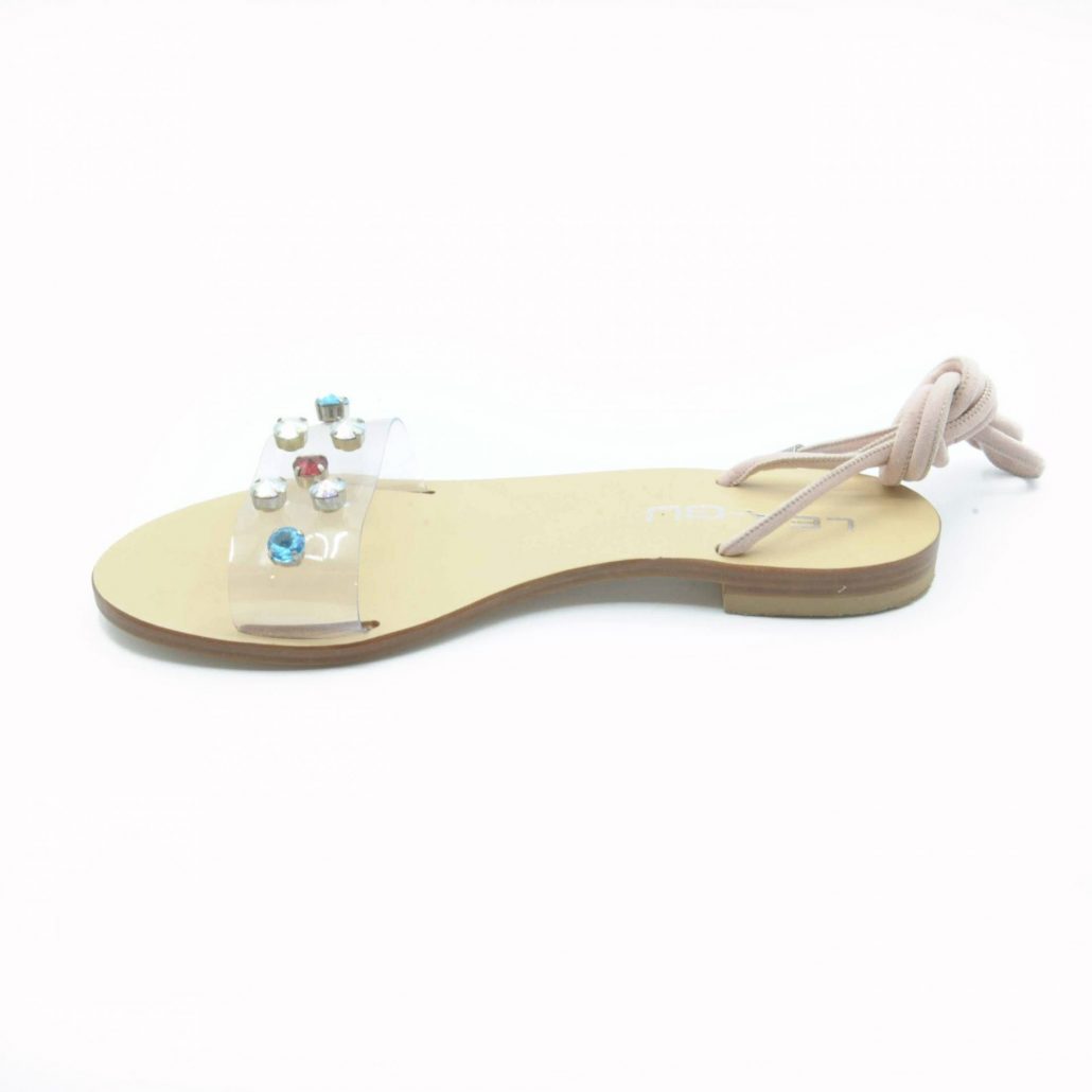 Lea Gu sandalo in plexy multicolor, allacciatura alla caviglia Italia