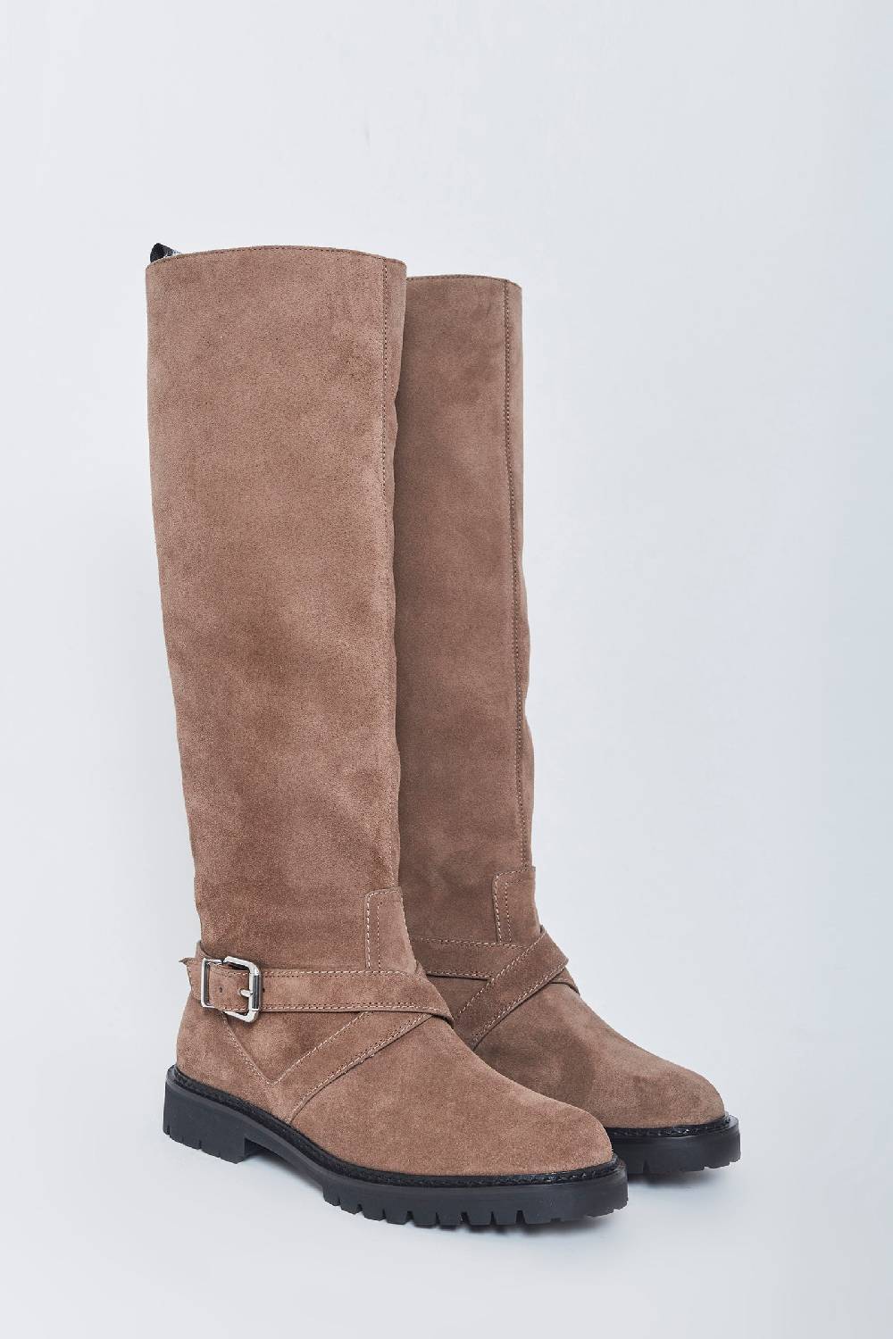 ﻿Kalliste K35 BIKER BOOTS VELOUR FANGO Vendita Economica