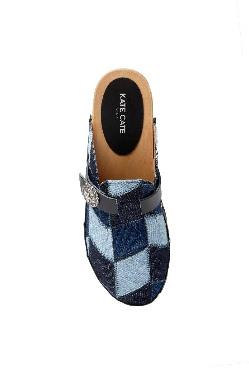 Kate Cate ALLEGRA CLOGS PATCH DENIM Affare Del Giorno