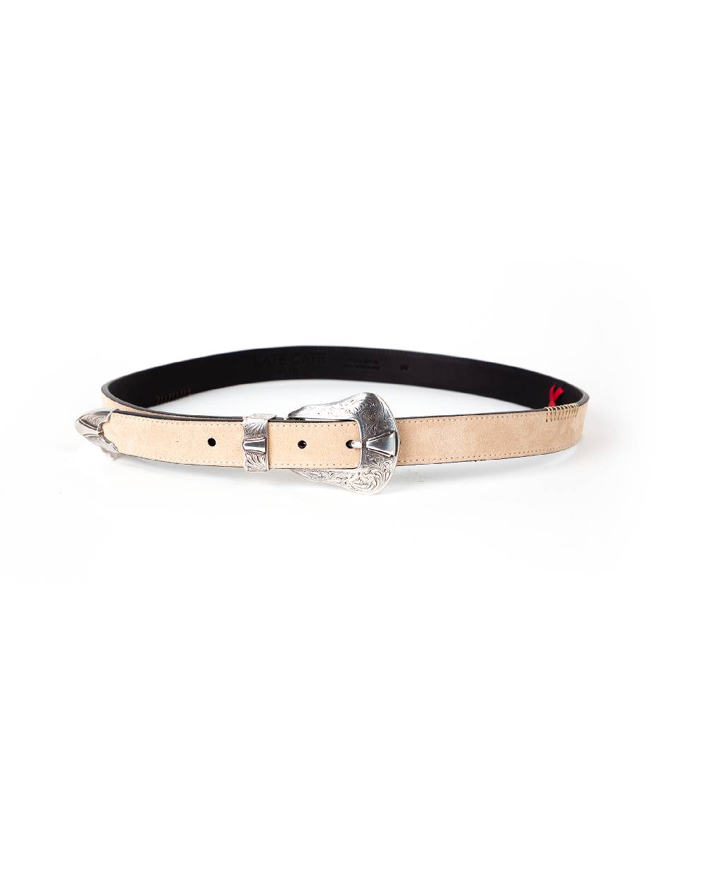 Kate Cate DUTTON BELT IN SAND COLOURED SUEDE Qualità Garantita