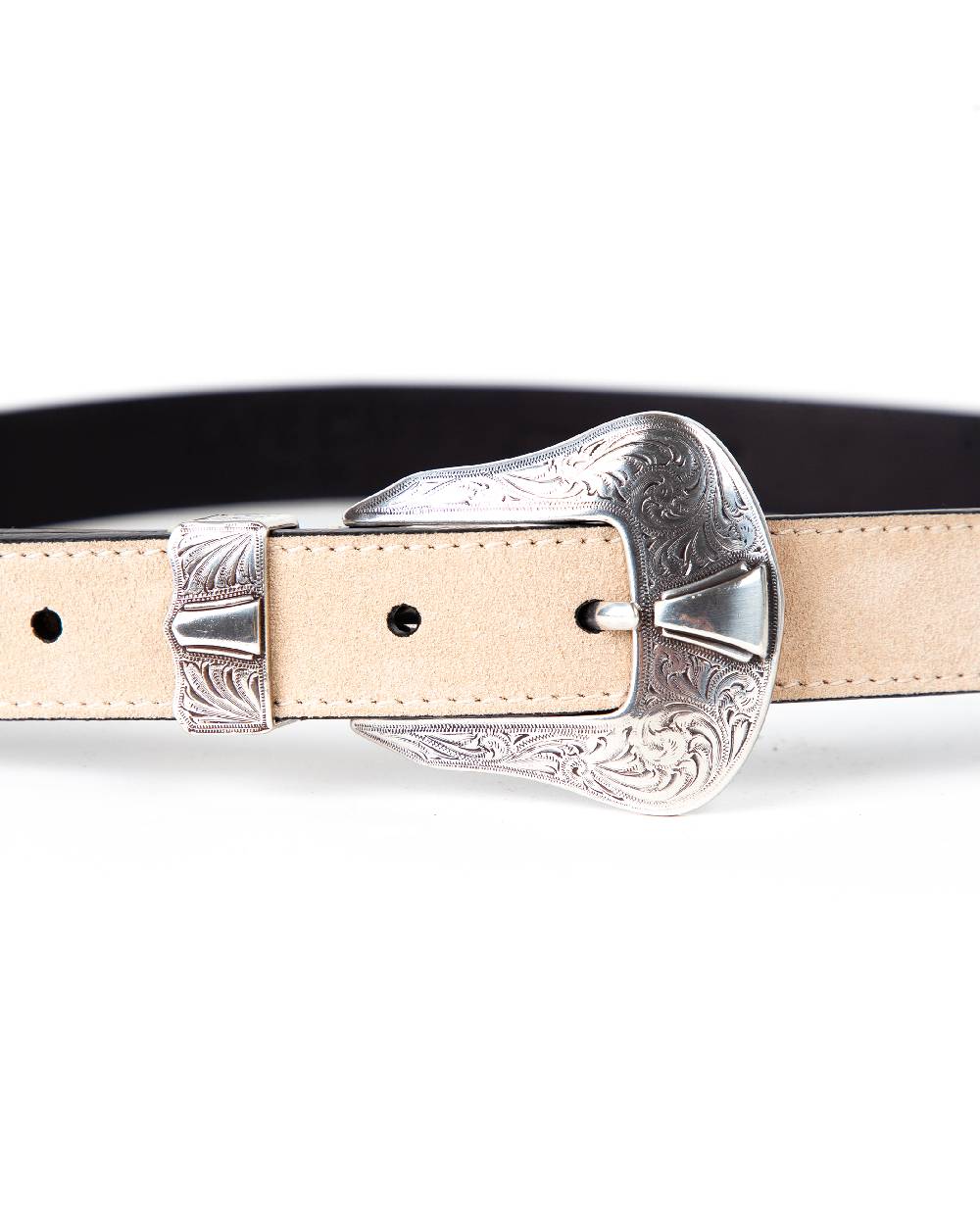 Kate Cate DUTTON BELT IN SAND COLOURED SUEDE Qualità Garantita