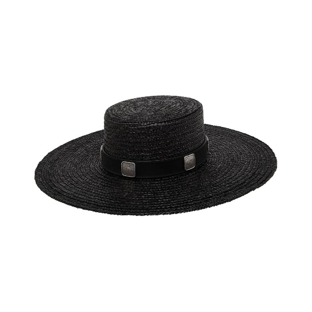 Kate Cate RANCHERAS HAT BLACK STRAW Consegna Veloce