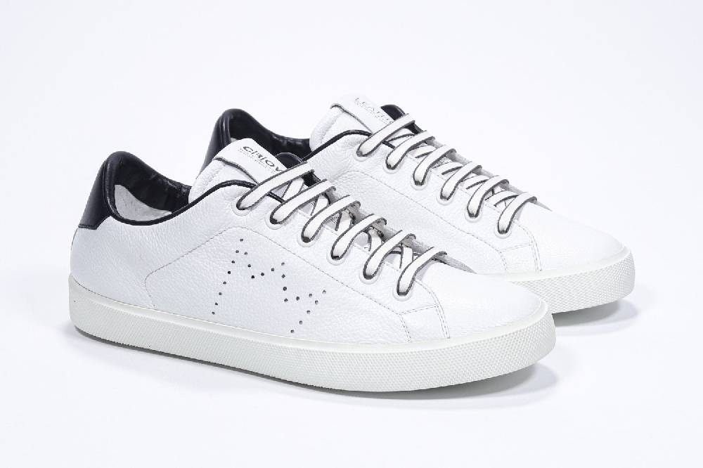 Leather Crown LC06 | Bianche & Nere - Basse - Donna Saldi Di Fabbrica