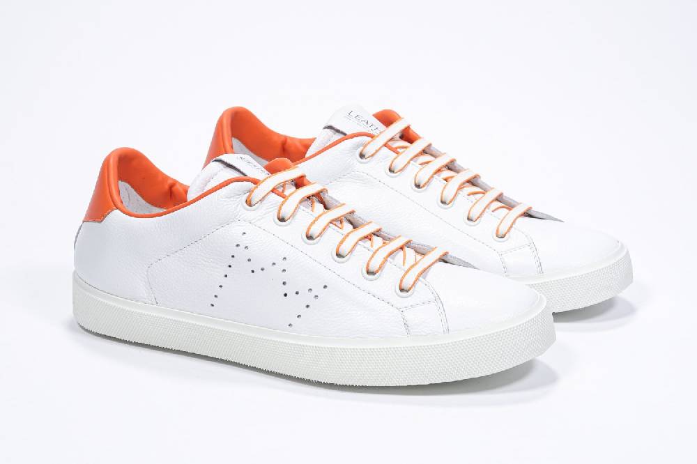 Leather Crown LC06 | Arancioni & Bianche - Basse - Donna Nuovo