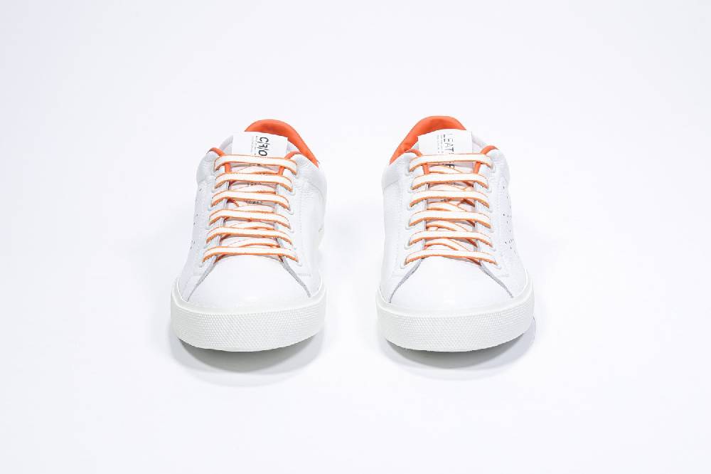 Leather Crown LC06 | Arancioni & Bianche - Basse - Donna Nuovo