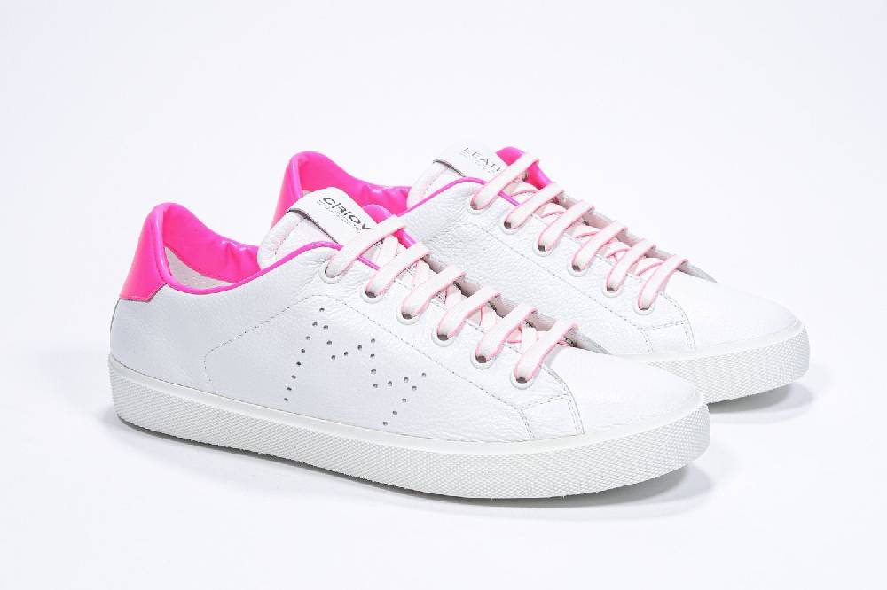 Leather Crown LC06 | Fucsia & Bianche - Basse - Donna Vendita
