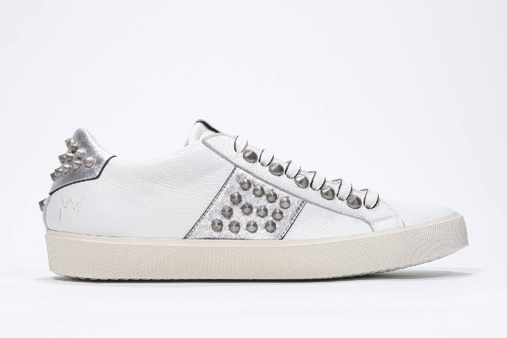 Leather Crown STUDLIGHT | Argento e bianco - BASSE - Donna Prezzo Ridotto