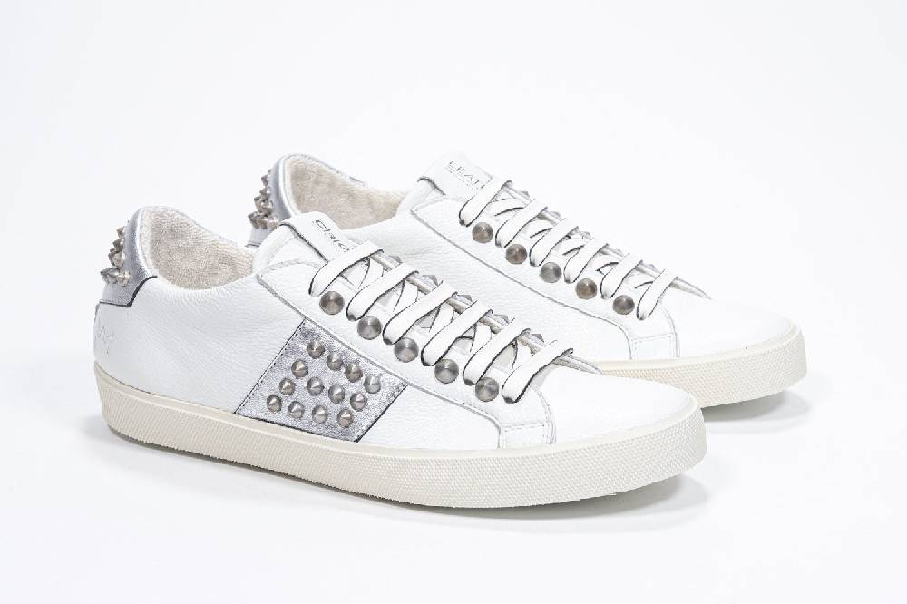 Leather Crown STUDLIGHT | Argento e bianco - BASSE - Donna Prezzo Ridotto