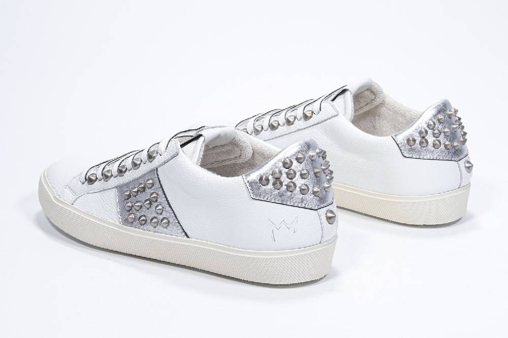 Leather Crown STUDLIGHT | Argento e bianco - BASSE - Donna Prezzo Ridotto