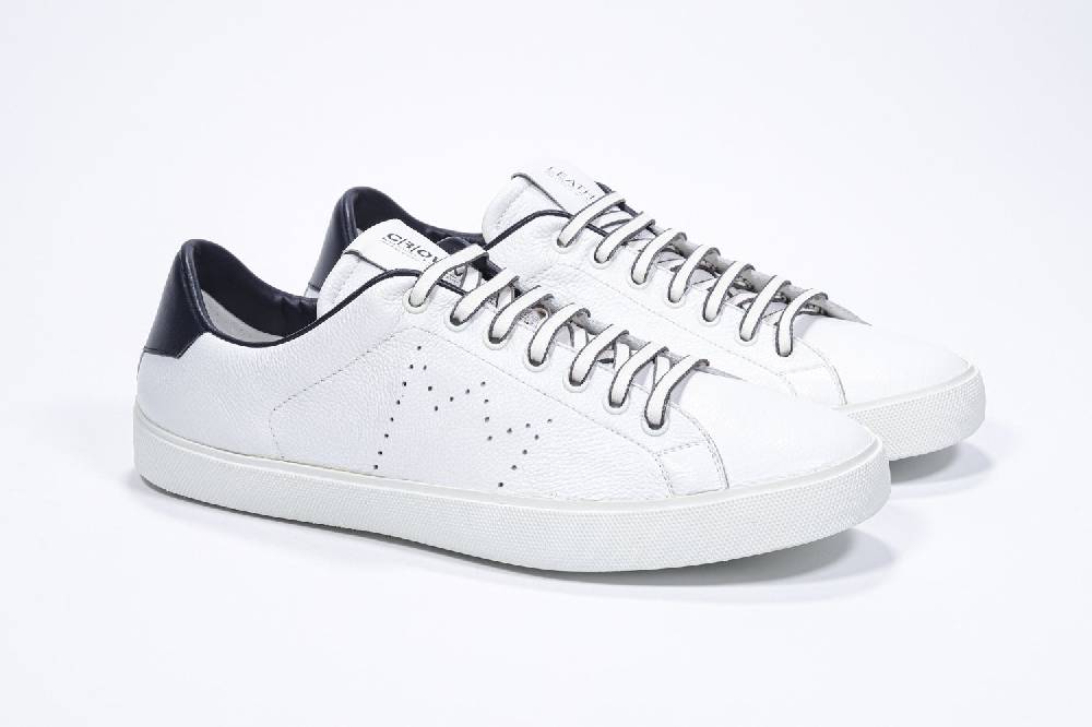 Leather Crown LC06 | Navy & Bianche - Basse - Uomo Qualità Garantita