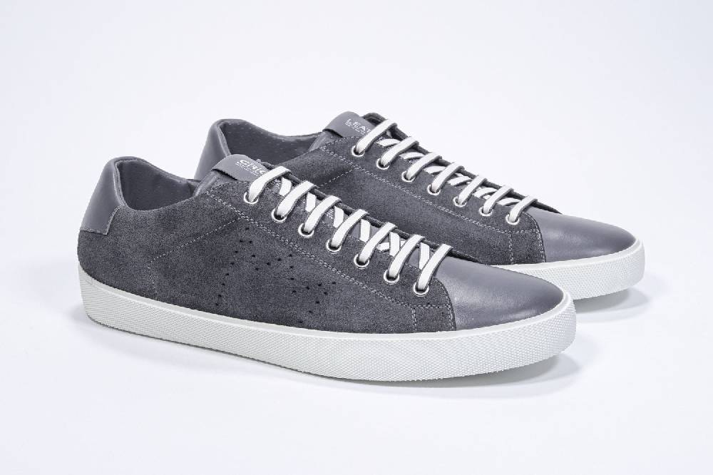 Leather Crown PURE | Grigio scuro - Basse - Uomo Sottocosto