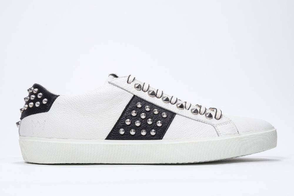 Leather Crown STUDLIGHT | Bianco e nero - BASSE - Uomo Economico