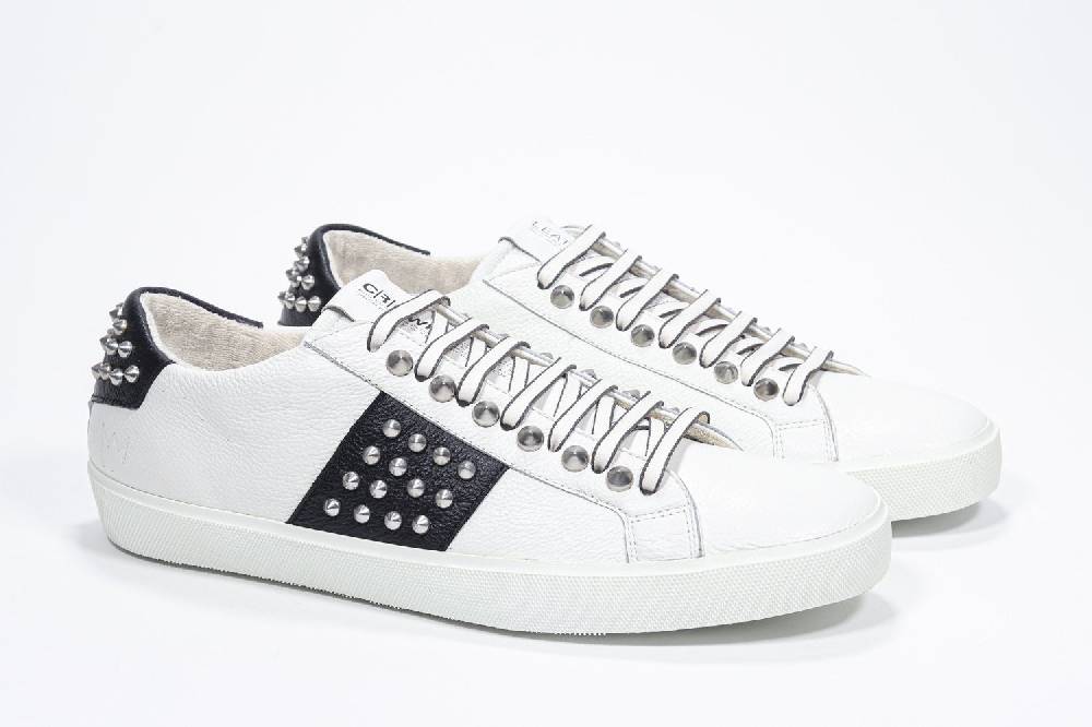 Leather Crown STUDLIGHT | Bianco e nero - BASSE - Uomo Economico