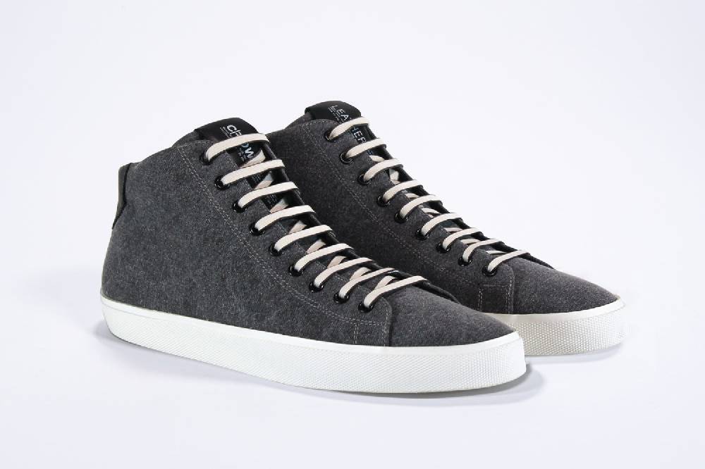 Leather Crown EARTH | Demin nero - Mid Top - Uomo Italia