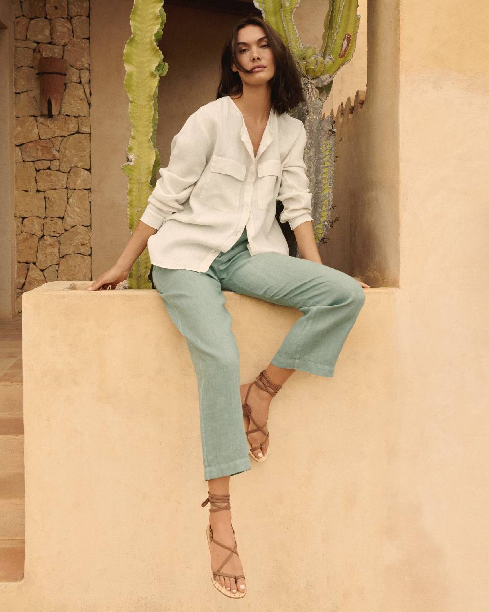 Manebí Linen Valparaiso Shirt - Eggnog Promozione