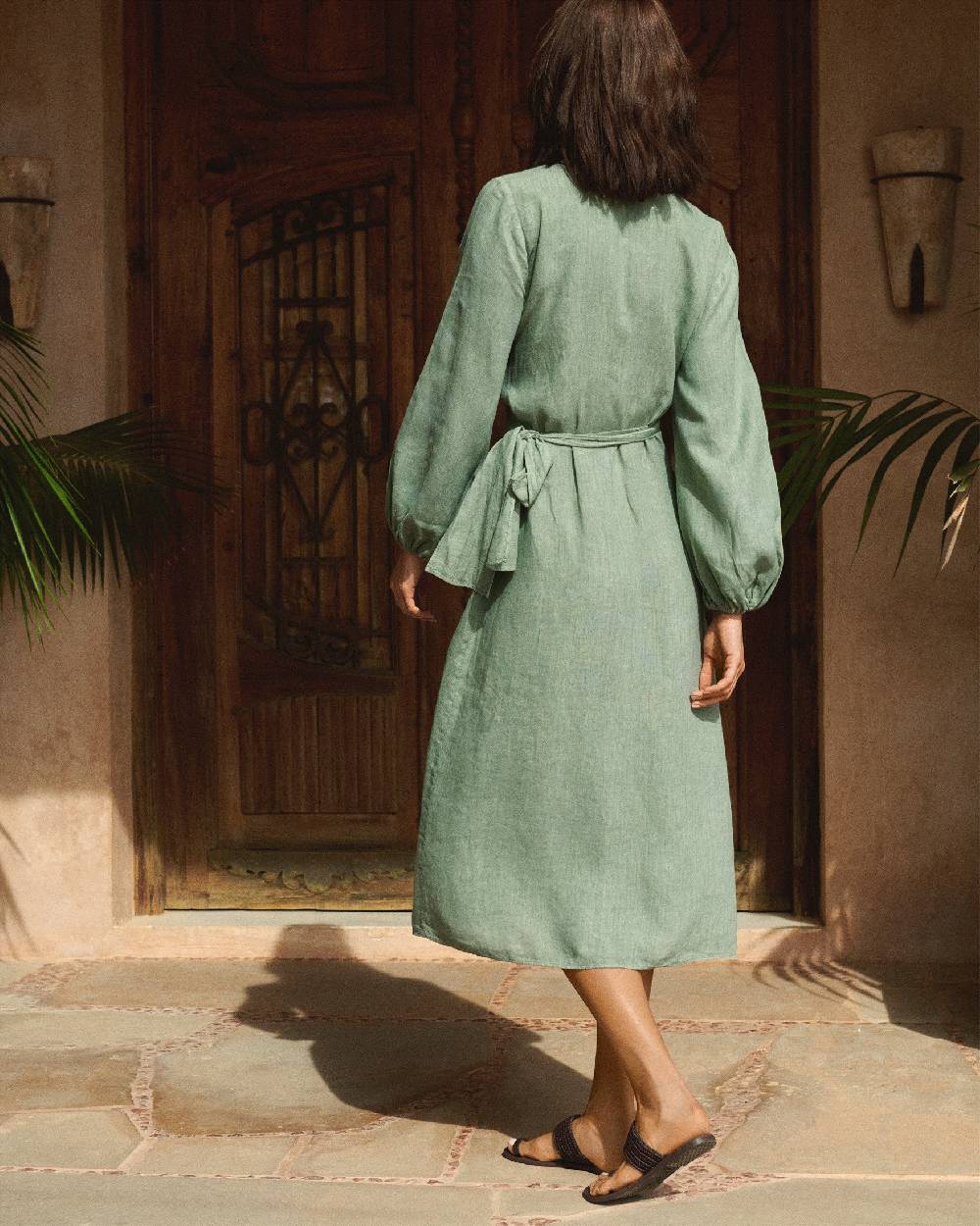 Manebí Linen Galapagos Dress - Mineral Green Pezzi Unici