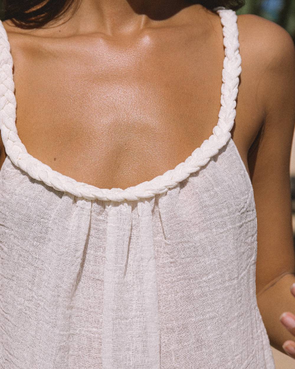 Manebí Linen Gauze Maracaibo Dress - White Acquista Ora