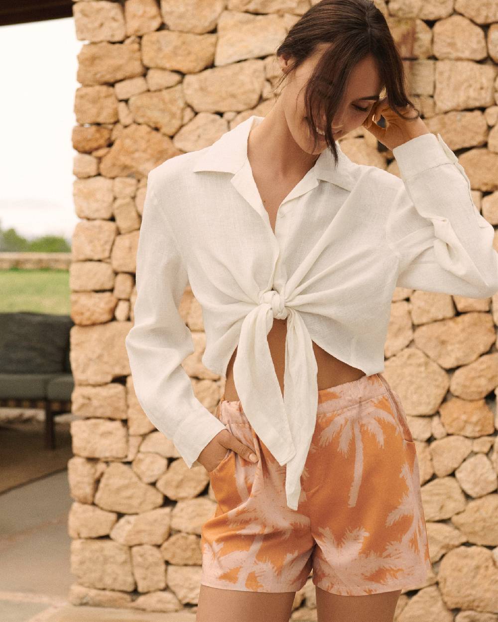 Manebí Linen Santos Shirt - Eggnog Prezzo Ridotto