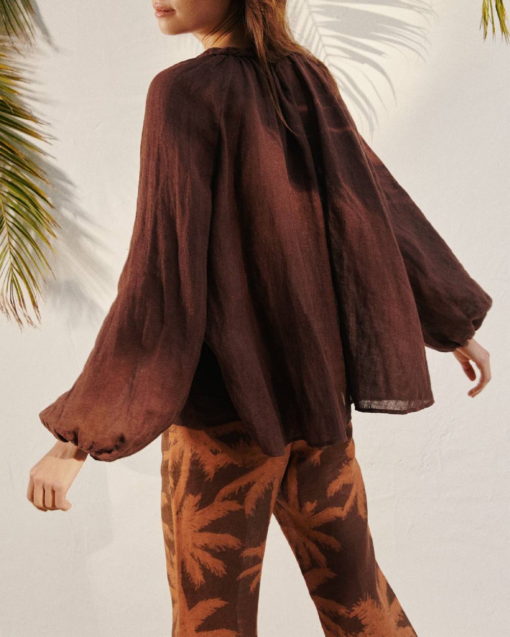 Manebí Linen Gauze Mykonos Shirt - Cocoa Offerta