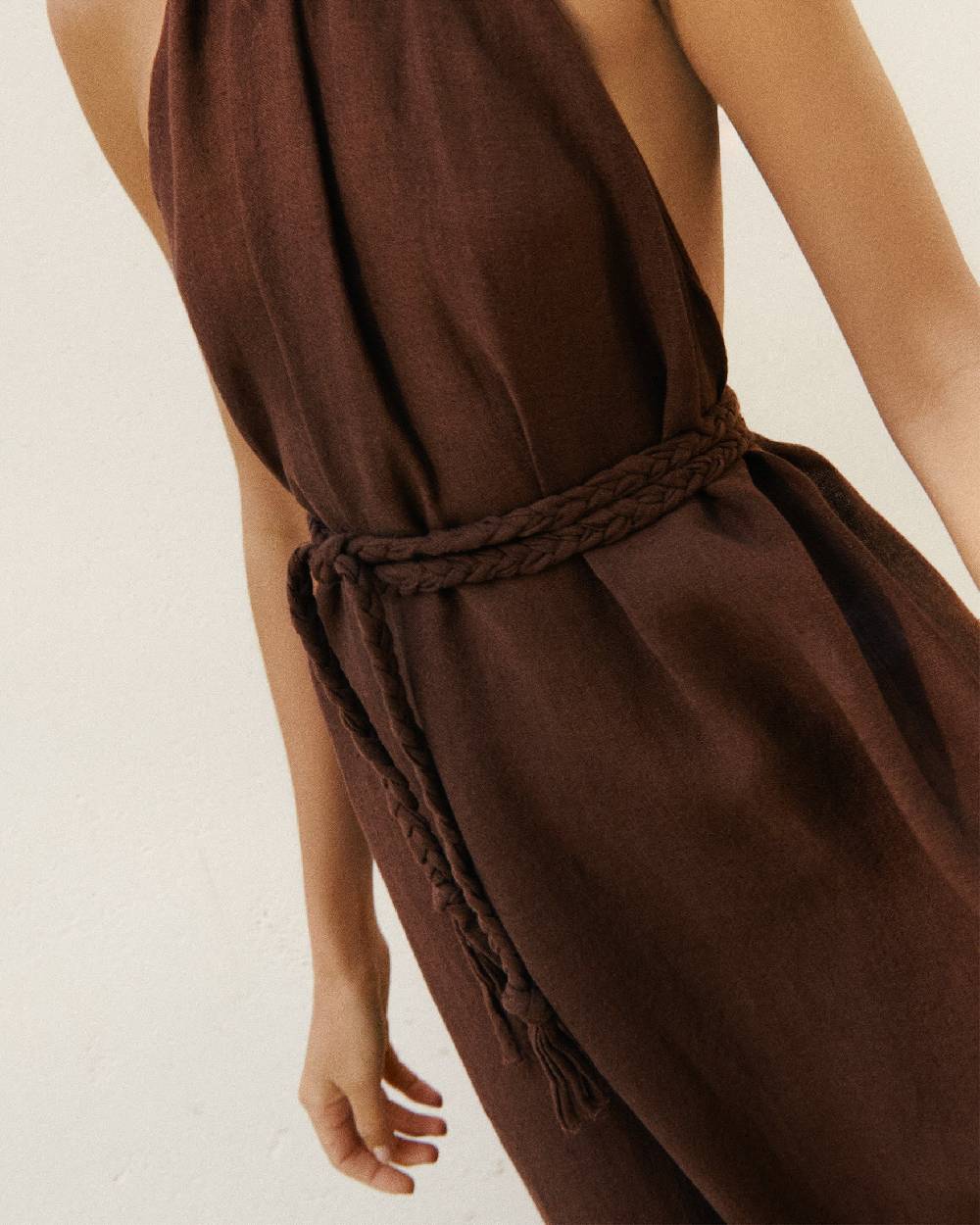 Manebí Linen Gauze Tulum Dress - Cocoa Economico