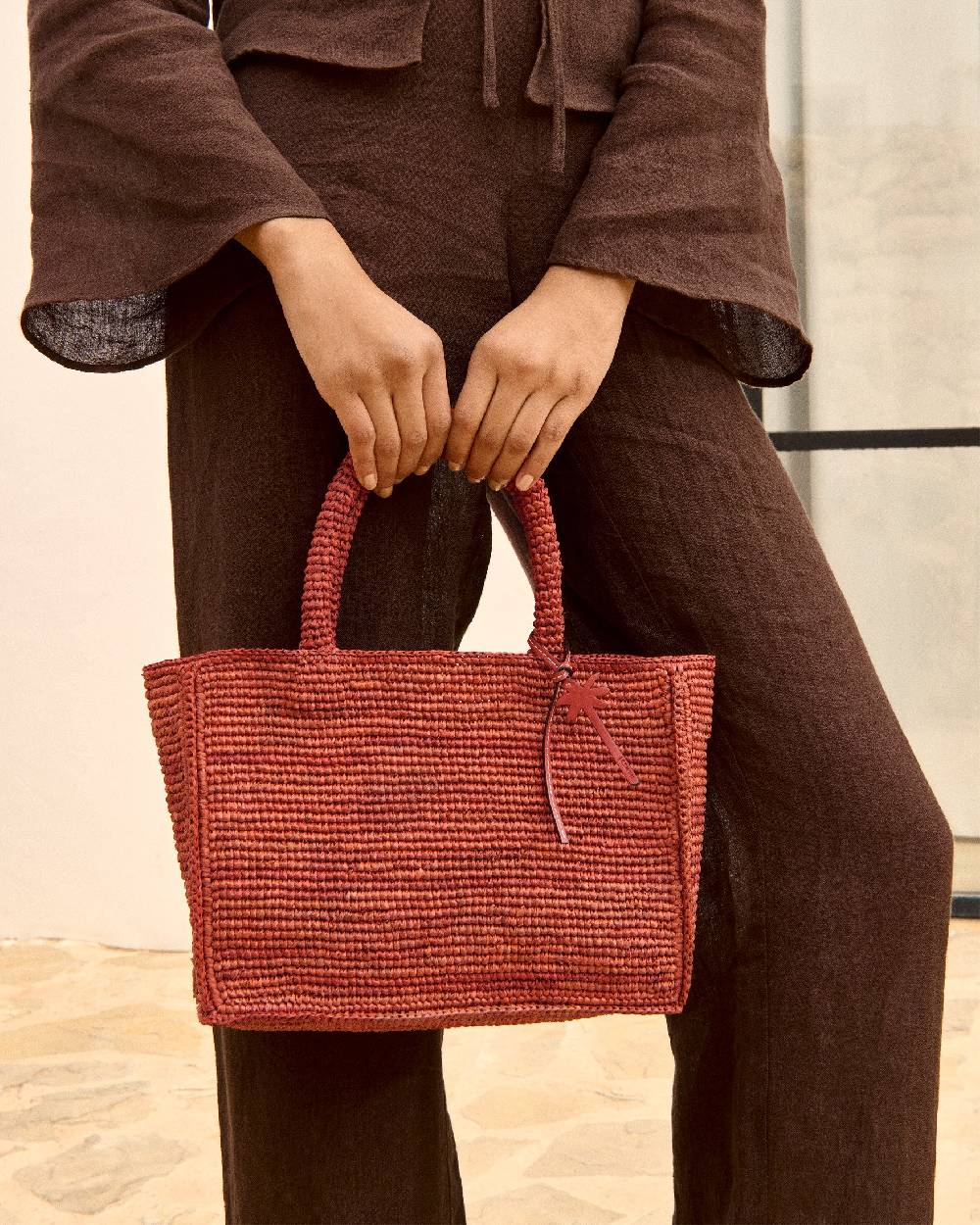 Manebí Raffia Sunset Bag Small - Rust In Saldo