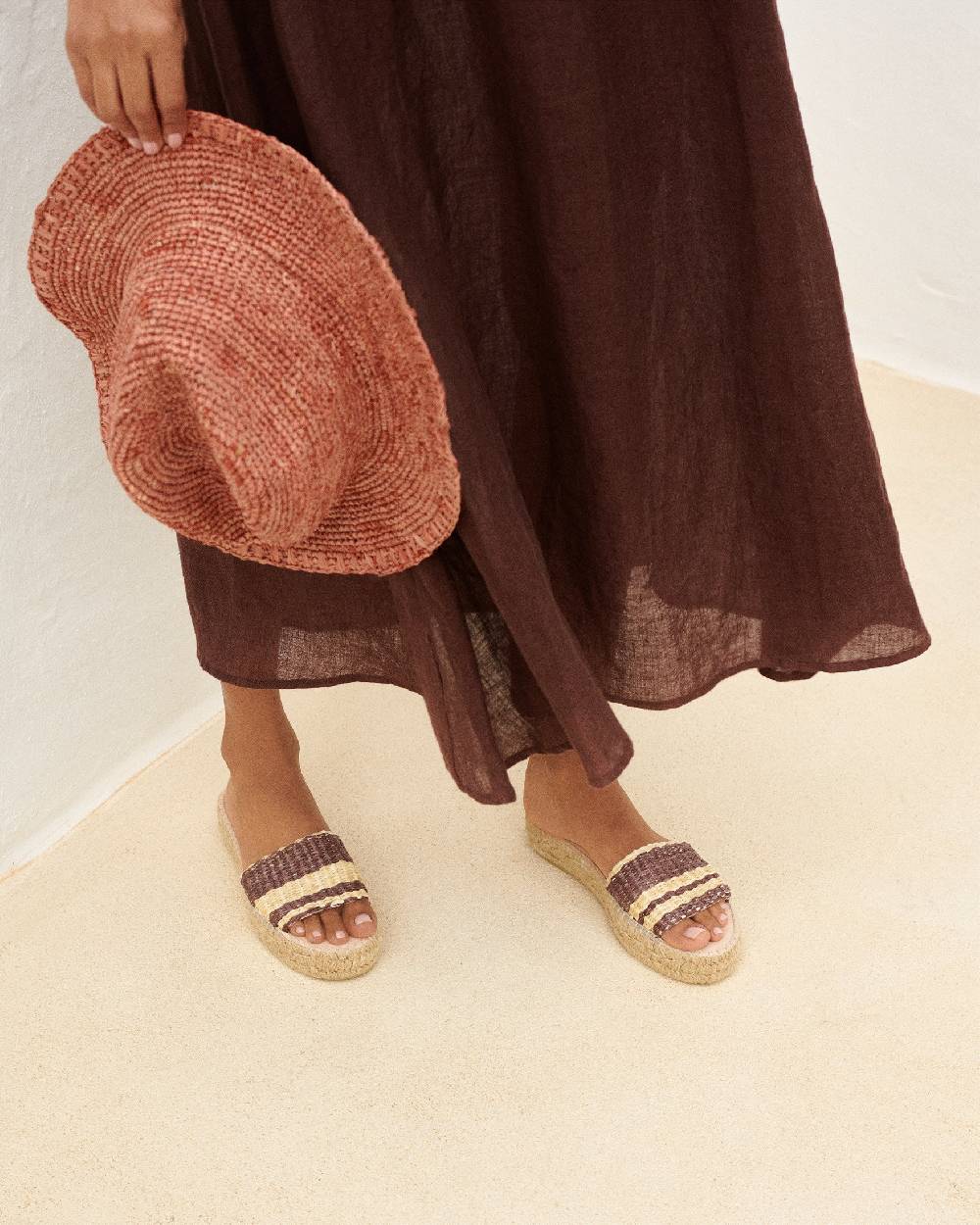 Manebí Raffia Panama Hat - Rust Moda