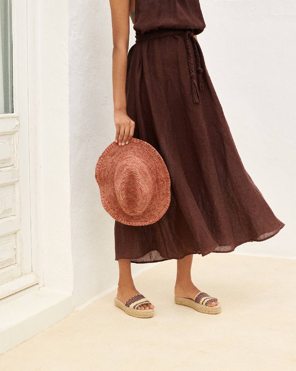 Manebí Raffia Panama Hat - Rust Moda