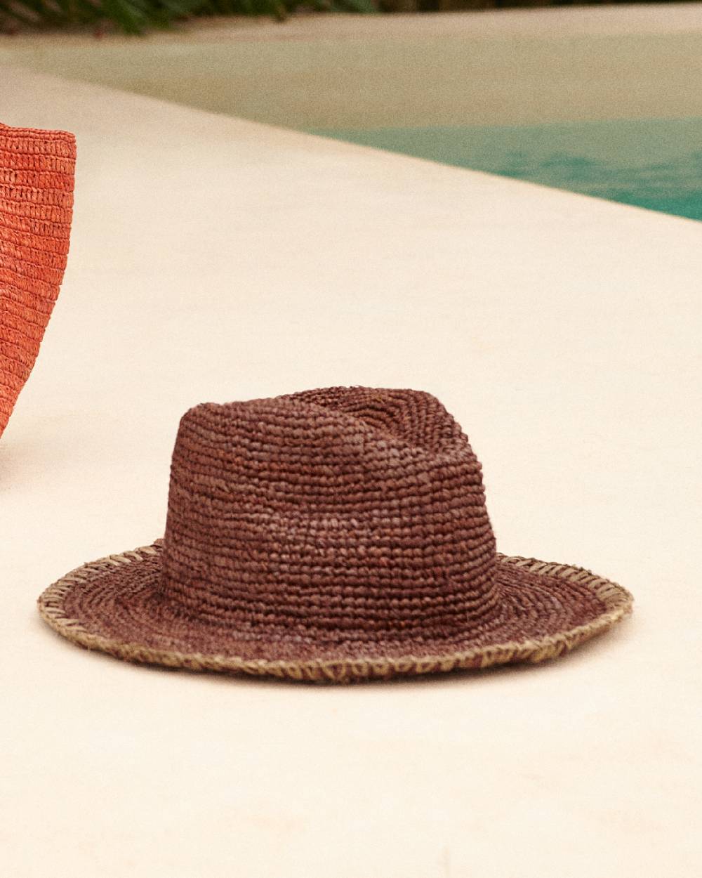 Manebí Raffia Panama Hat - Chocolate Negozi Online