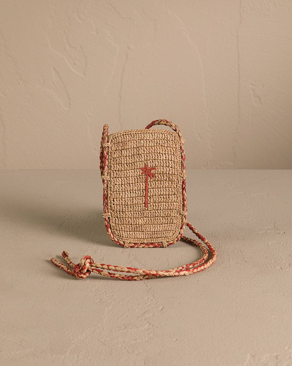 Manebí Raffia Phone Case - Tan \u0026 Rust Affare Del Giorno