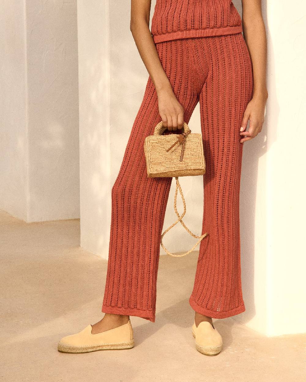 Manebí Natural Raffia Sunset Bag Mini - Palm Leather Tag - Tan Novità