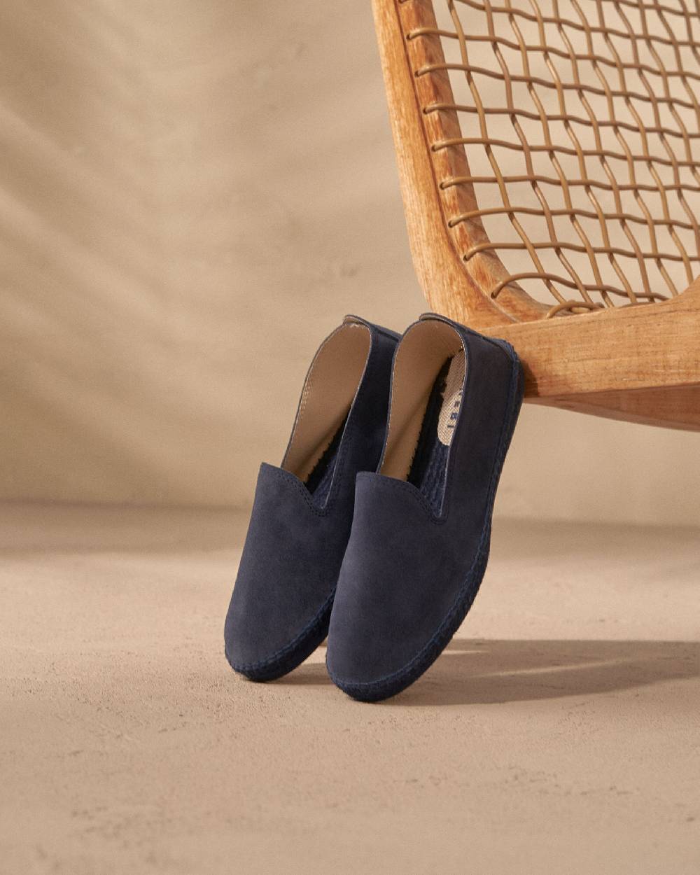 Manebí Espadrillas flat in pelle scamosciata - Hamptons -Patriot Blu ton sur ton Italy