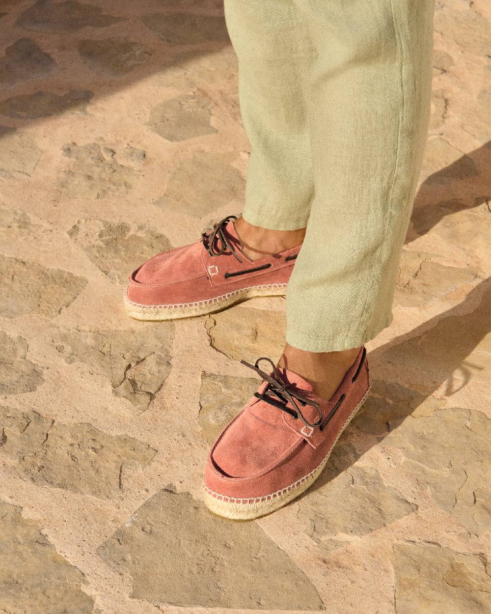 Manebí Suede Boat-Shoes Espadrilles - Hamptons Terracotta In Linea