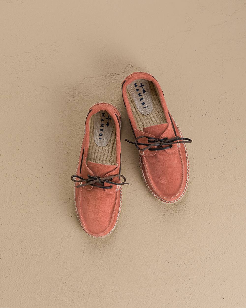 Manebí Suede Boat-Shoes Espadrilles - Hamptons Terracotta In Linea