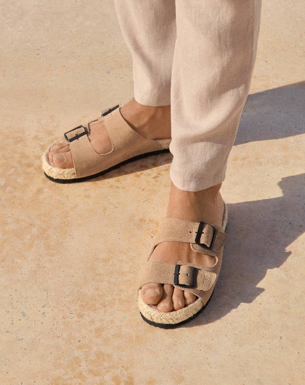 Manebí Suede Nordic Sandals - Hamptons Vintage Taupe Negozi Online