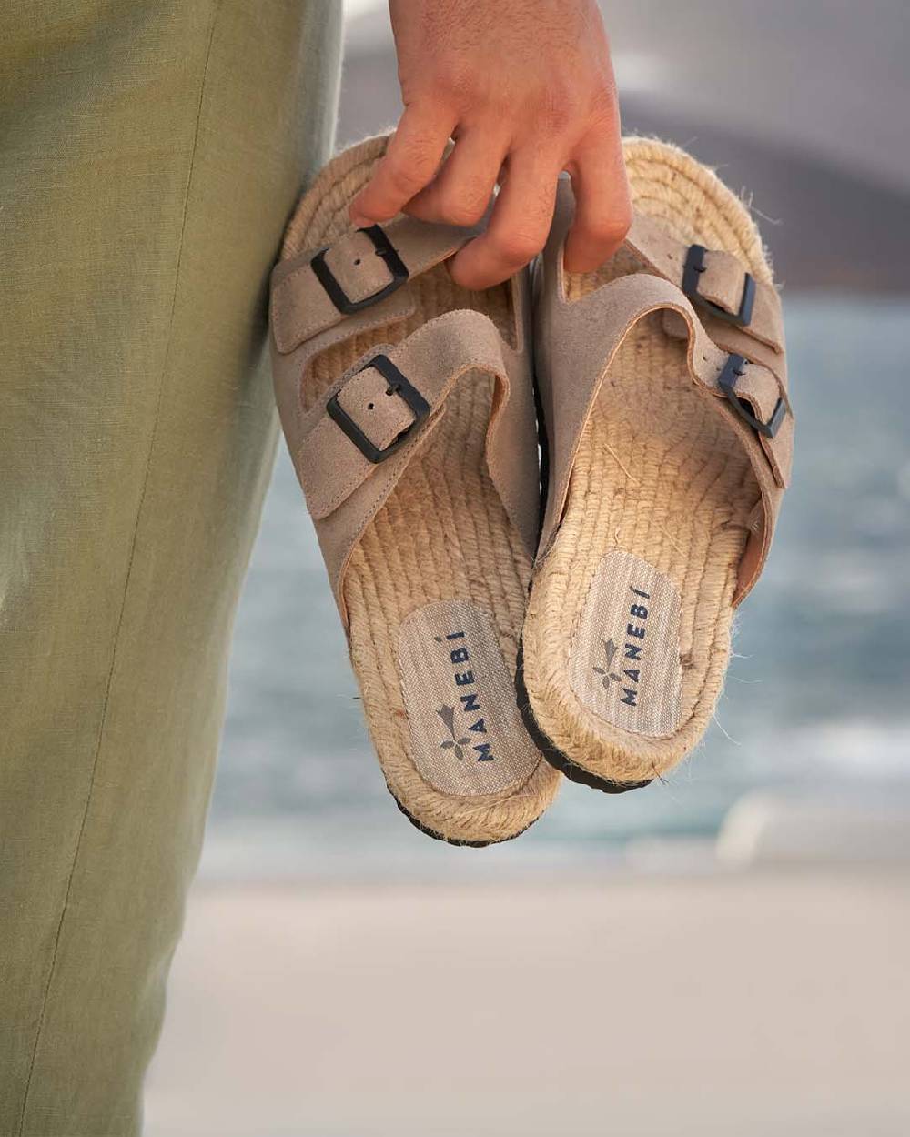 Manebí Suede Nordic Sandals - Hamptons Vintage Taupe Negozi Online