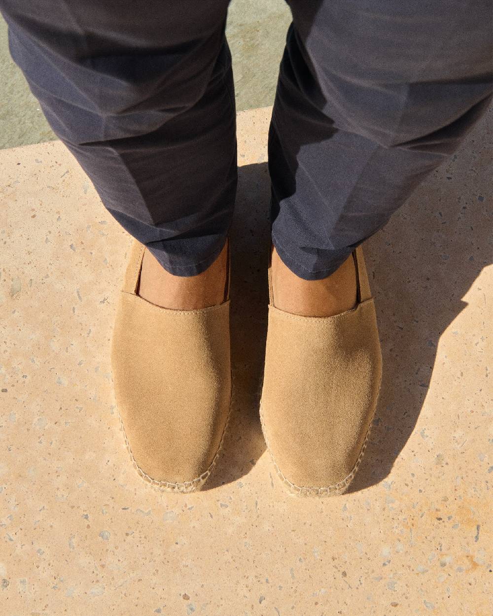 Manebí Suede Square Toe Espadrilles - Hamptons Washed Beige Prezzo Ridotto