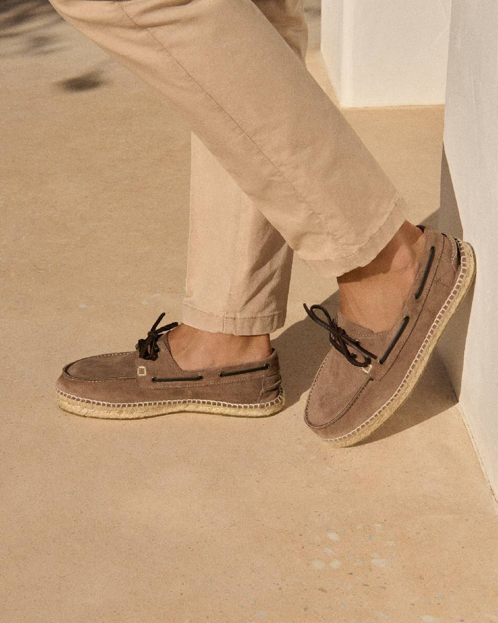 Manebí Suede Boat-Shoes Espadrilles - Hamptons Dark Moka Convenienza